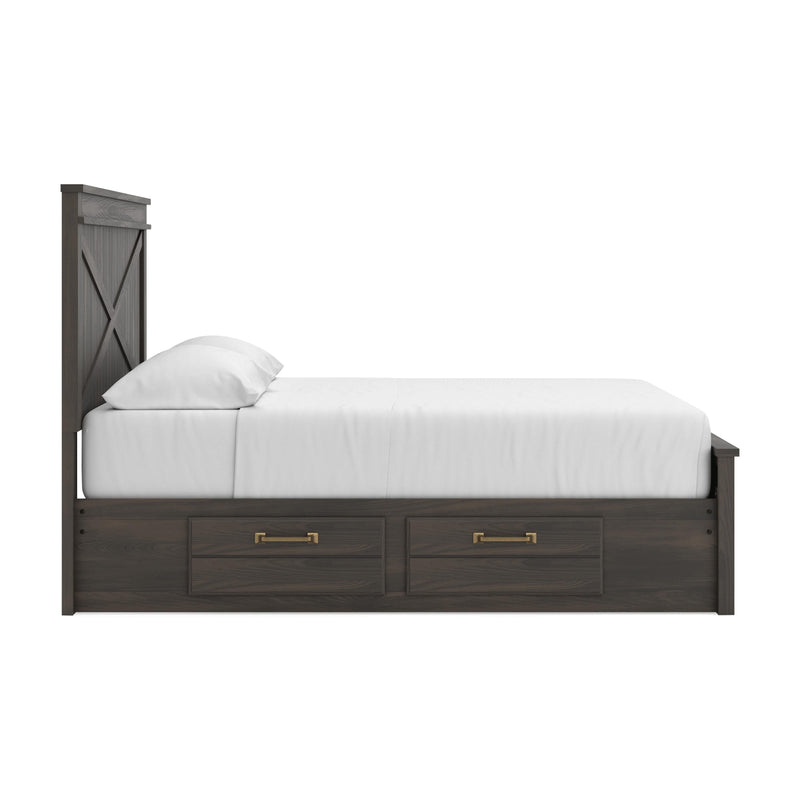 Vonitta Bay Dark Brown King Panel Storage Bed - PCB2648B28