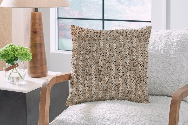 Vorlane Tan/Brown/White Pillow - A1001046P