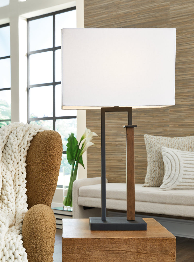 Voslen Black/Brown Table Lamp (Set of 2) - L204554
