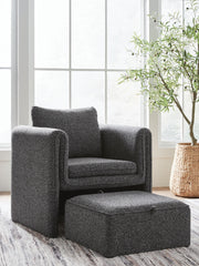 Vreni Charcoal/Black Accent Chair - A3000754