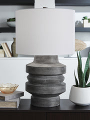 Wahida Distressed Black Table Lamp - L235914