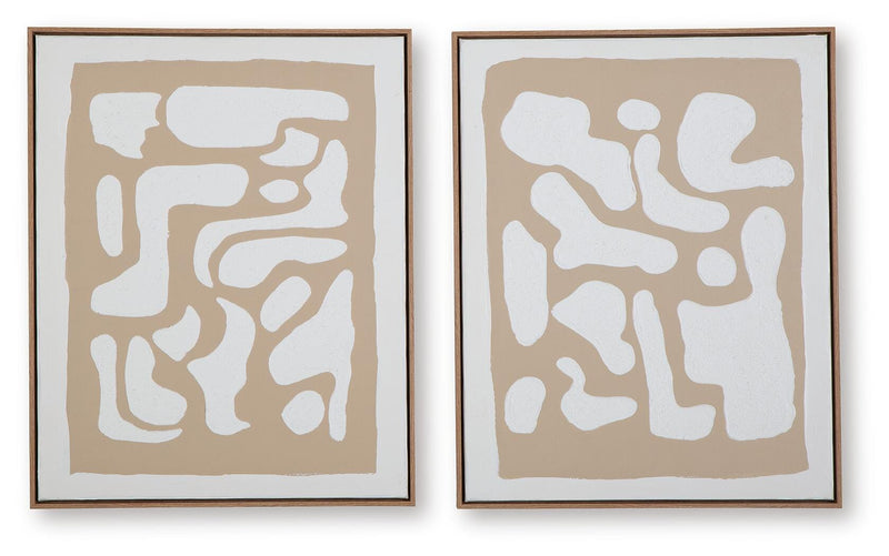 Waldett Beige/White Wall Art (Set of 2) - A8000503