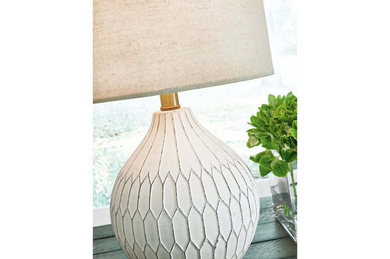 Wardmont White Table Lamp - DMV FurnitureTable Lamp