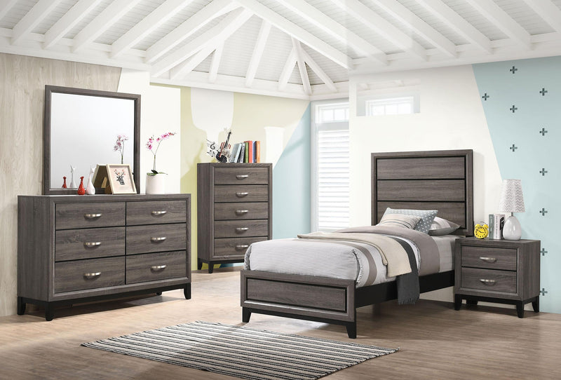 Watson Five-piece Twin Bedroom Set Grey Oak - 212421T-S5