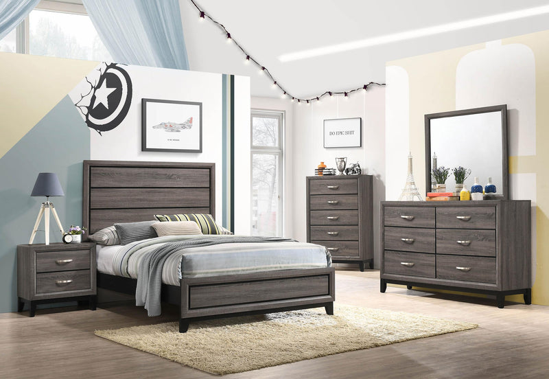 Watson Wood Full Panel Bed Grey Oak - 212421F