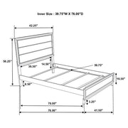 Watson Wood Twin Panel Bed Grey Oak - 212421T