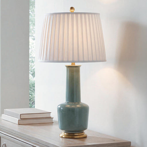 Webbington Teal/Gold Finish Table Lamp - L100944