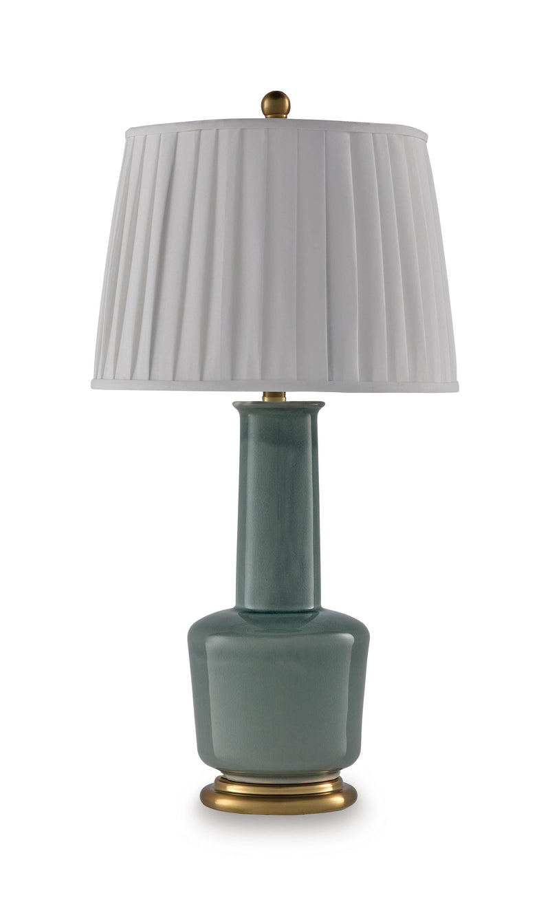 Webbington Teal/Gold Finish Table Lamp - L100944