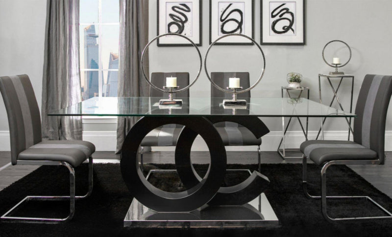Wells Gray/Black Dining Set - DMV FurnitureDining Room Set
