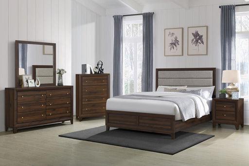 Welsley 5-piece Eastern King Bedroom Set Walnut - 223441KE-S5