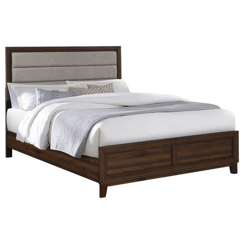 Welsley 50-inch Upholstered California King Bed Walnut - 223441KW