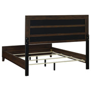 Welsley 50-inch Upholstered California King Bed Walnut - 223441KW