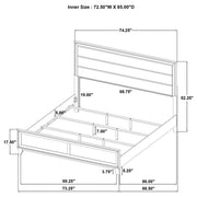 Welsley 50-inch Upholstered California King Bed Walnut - 223441KW