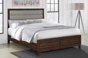 Welsley 50-inch Upholstered Queen Bed Walnut - 223441Q