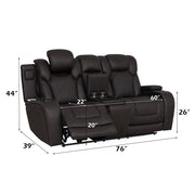 Wendell Power Motion Loveseat w/Console, Wireless Charger, Storage, USB & LED - LV06221