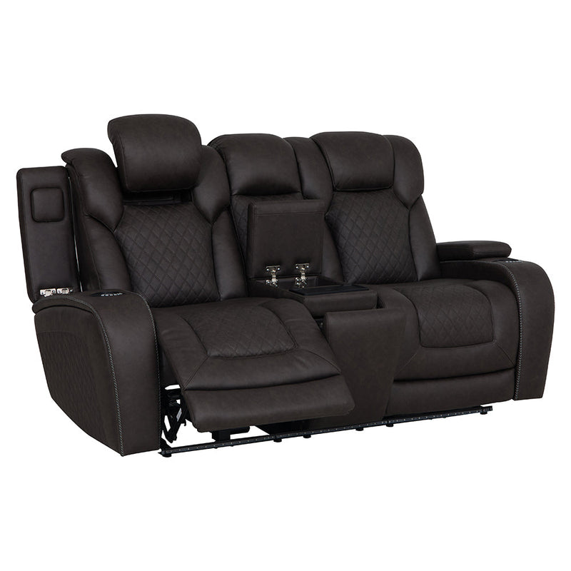 Wendell Power Motion Loveseat w/Console, Wireless Charger, Storage, USB & LED - LV06221