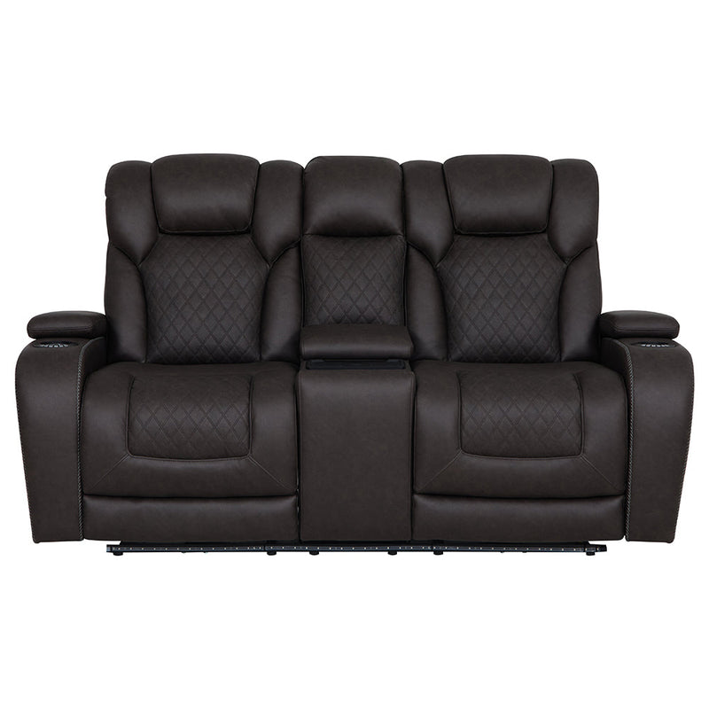 Wendell Power Motion Loveseat w/Console, Wireless Charger, Storage, USB & LED - LV06221