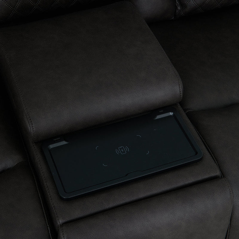 Wendell Power Motion Loveseat w/Console, Wireless Charger, Storage, USB & LED - LV06221