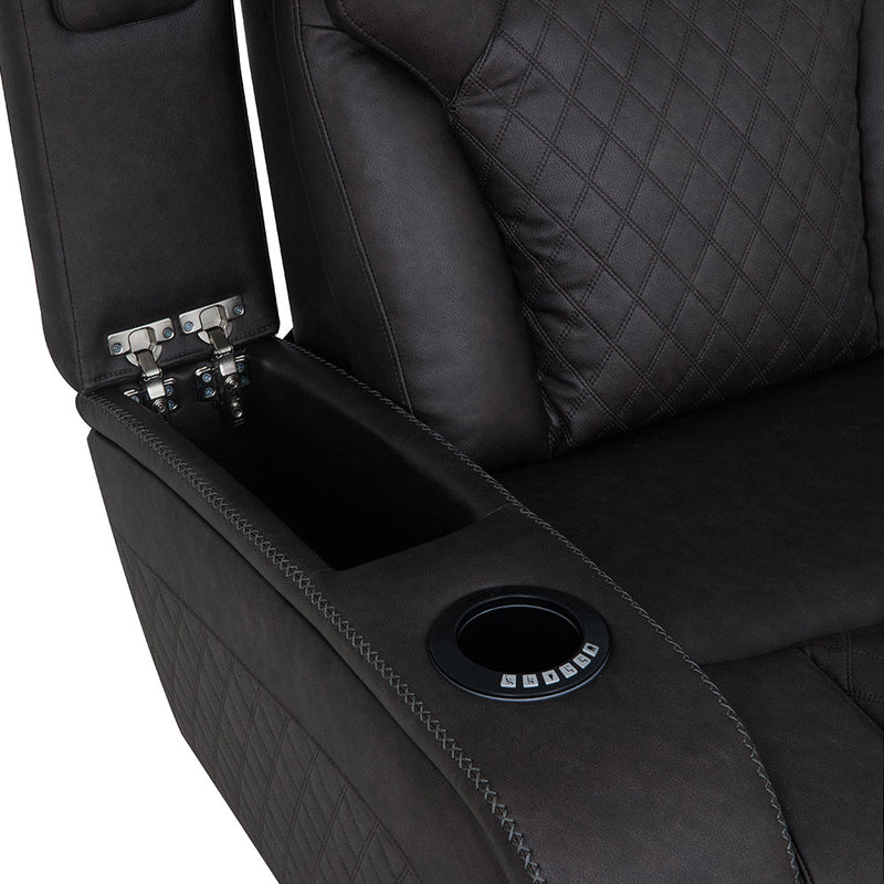 Wendell Power Motion Loveseat w/Console, Wireless Charger, Storage, USB & LED - LV06221