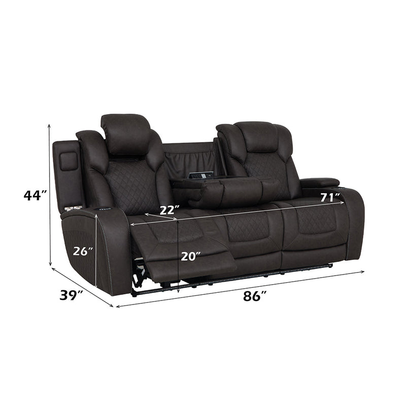 Wendell Power Motion Sofa w/Dropdown Table, Storage, USB & LED - LV06220