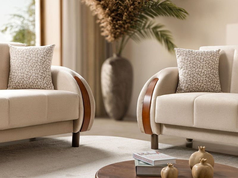 West 3-pieces (Sofa & Loveseat & Chair) Livingroom Set in Beige - 200-ST-WES-FLORIA05-321