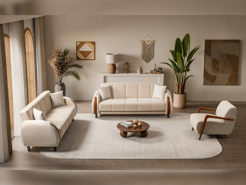 West 3-pieces (Sofa & Loveseat & Chair) Livingroom Set in Beige - 200-ST-WES-FLORIA05-321