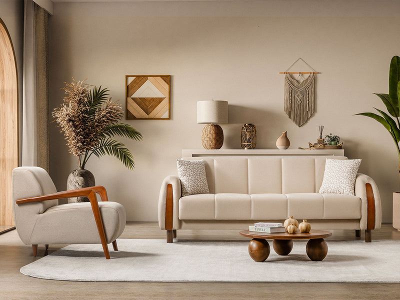 West Convertible Loveseat in Beige - 200-ST-WES-FLORIA05-2