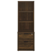 Westpark 3-shelf Bookcase USB and Lockable Drawer Dark Pine - 802713