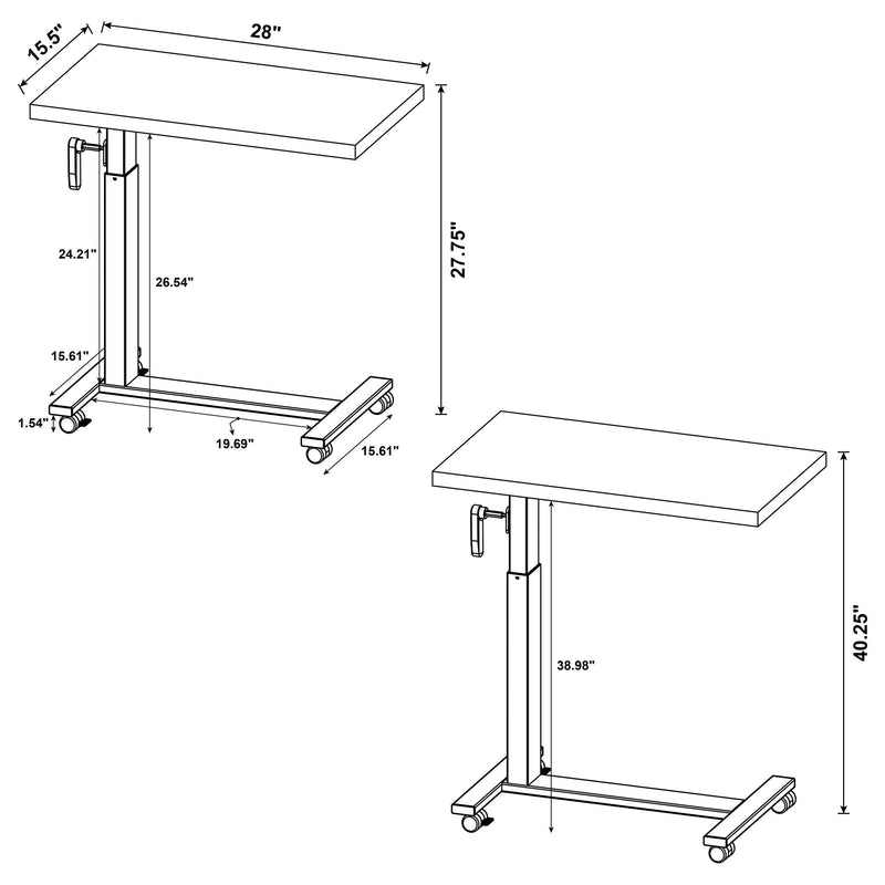 Westpark Height Adjustable Mobile Bedroom C-Table Dark Pine - 315886