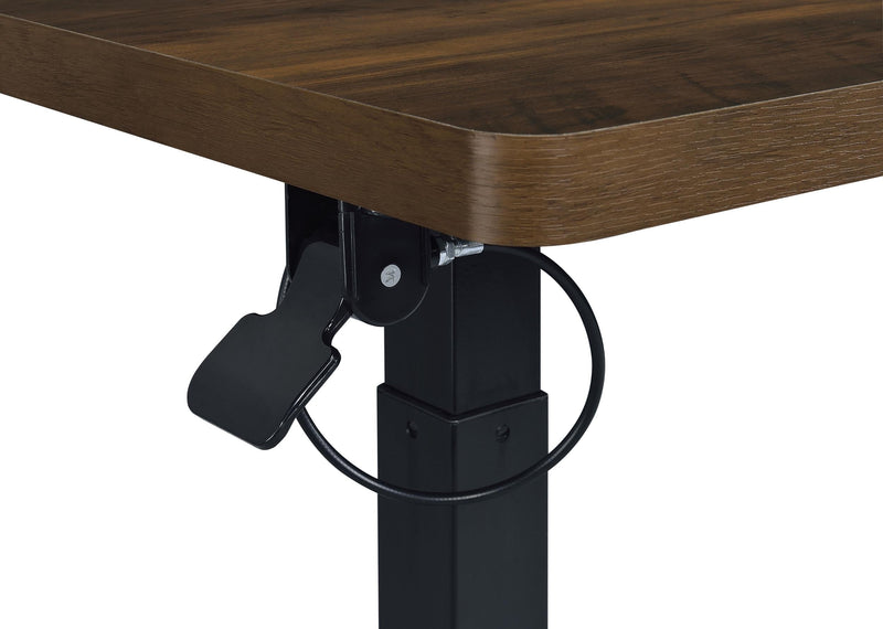 Westpark Pneumatic Adjustable C-Shape Side Table with Casters Dark Pine - 930302
