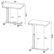 Westpark Pneumatic Adjustable C-Shape Side Table with Casters Dark Pine - 930302