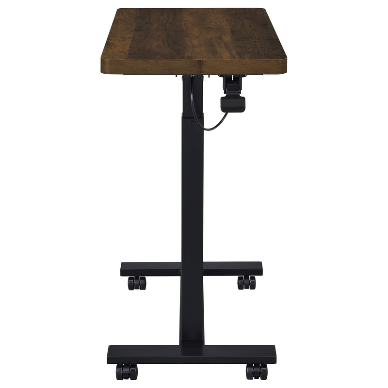 Westpark Pneumatic Adjustable C-Shape Side Table with Casters Dark Pine - 930302