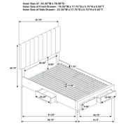 Wheatland 4-drawer Upholstered Full Storage Bed Light Brown - 316010F
