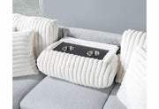 U0204 Light Grey/White Reversible Pull Out Sofa Bed - U0204-LT GREY/WHITE-REV PULL OUT SOFA BED