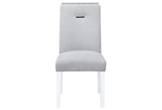 Monaco White Dining Table + 6 Monaco Dining Chair - MONACO-WHITE-DT+MONACO-DC-GRY/WHT-N 7PC