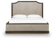 Wickenger Dark Brown California King Upholstered Panel Bed - PCB889B9