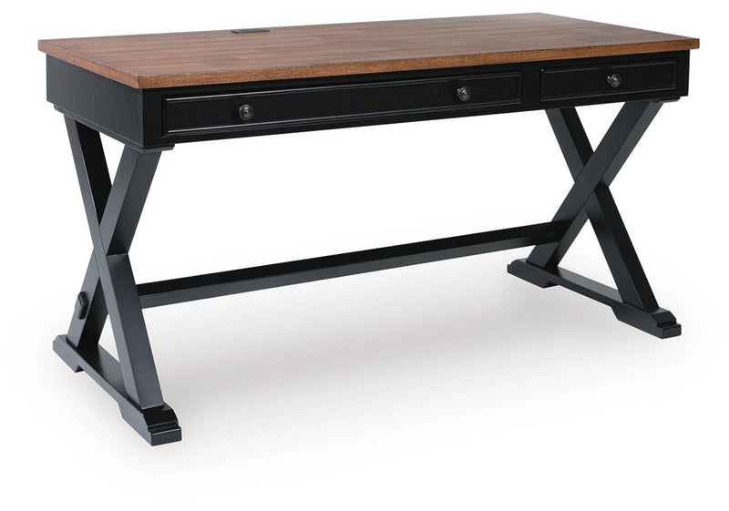 Wildenauer Brown/Black 60" Home Office Desk - H664-34