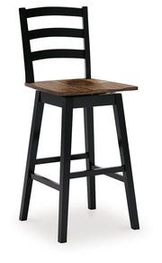 Wildenauer Brown/Black Bar Height Bar Stool, Set of 2 - D634-230