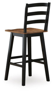 Wildenauer Brown/Black Bar Height Bar Stool, Set of 2 - D634-230