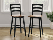 Wildenauer Brown/Black Bar Height Barstool (Set of 2) - D634-230X2