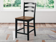 Wildenauer Brown/Black Counter Height Barstool, Set of 2 - D634-124