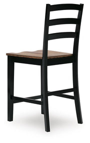 Wildenauer Brown/Black Counter Height Barstool, Set of 2 - D634-124
