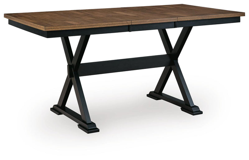 Wildenauer Brown/Black Counter Height Butterfly Extension Table - D634-32