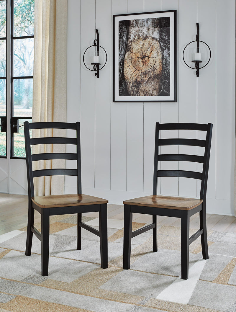 Wildenauer Brown/Black Dining Chair (Set of 2) - D634-01X2