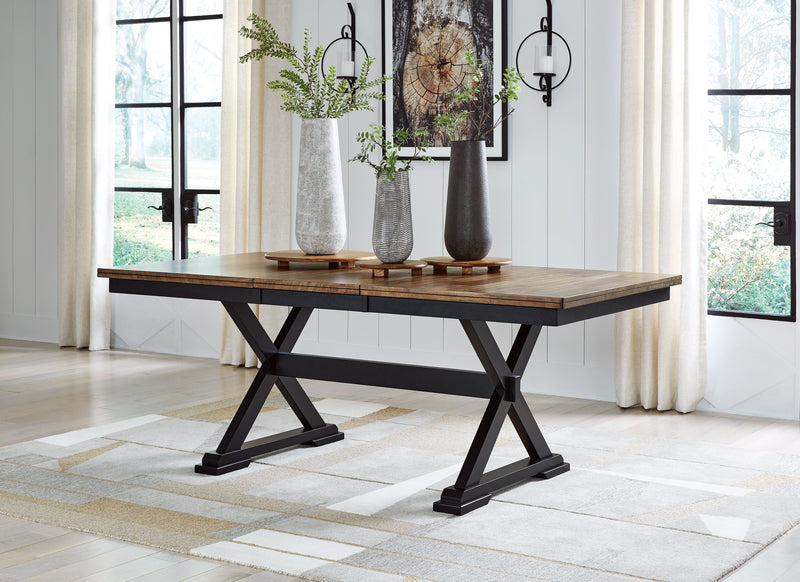 Wildenauer Brown/Black Dining Extension Table - D634-35
