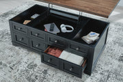 Wildenauer Brown/Black Lift-Top Coffee Table - T664-9