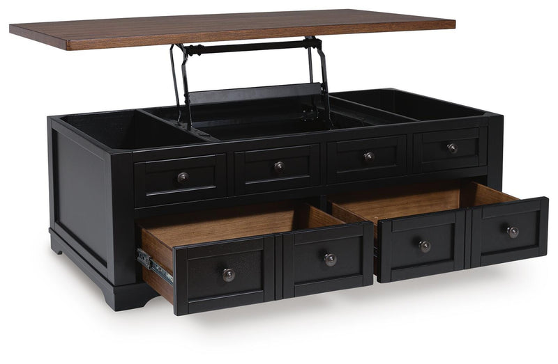 Wildenauer Brown/Black Lift-Top Coffee Table - T664-9