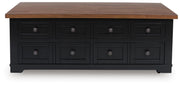 Wildenauer Brown/Black Lift-Top Coffee Table - T664-9