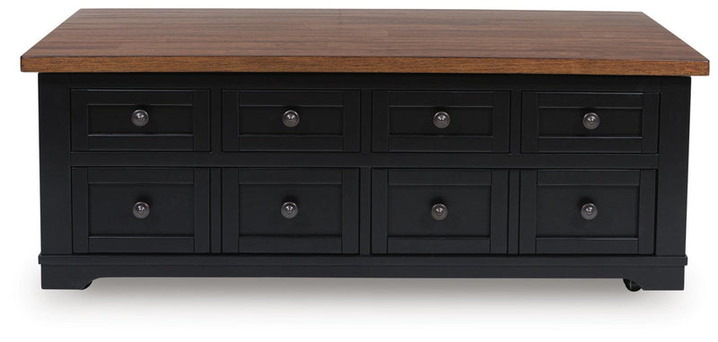 Wildenauer Brown/Black Lift-Top Coffee Table - T664-9