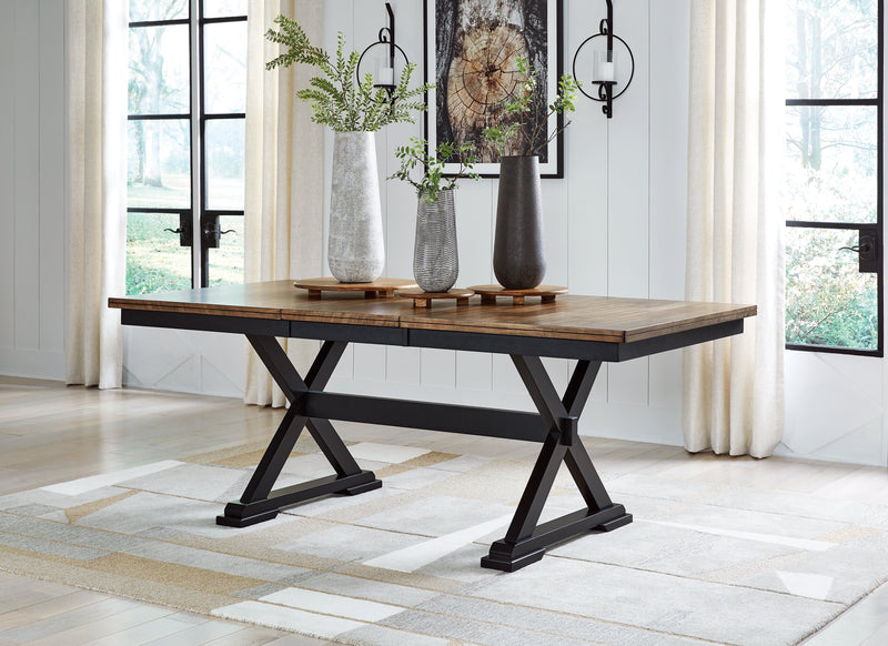 Wildenauer Brown/Black Dining Table and 6 Chairs - DMV FurnitureDining Room Set